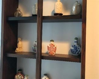 Collection of perfume bottles - 22 available $80, curio cabinet $20