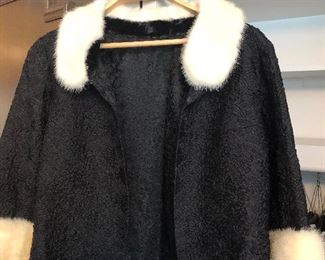Women's designer clothing:  jacket with white mink cuffs