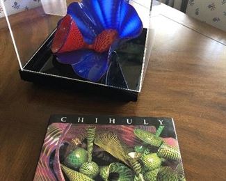 Dale Chihuly - art glass with stand and plexiglass cover - Persians Series - $8,000, autographed book included