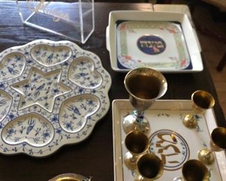 Judica items: Passover plates, kiddish cups, matzah holder, linens, and more!