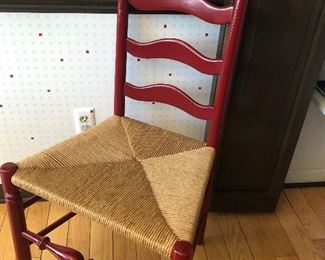 Ladderback chairs with rush seats - set of 6:  $500