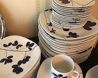 BLOCK CHINA - "Sleepy Hallow" designed by Naomi Savage and produced from 1976 to 1985 - 5 piece place settings for 16 plus  - $2500