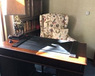 Office Desk (48 x 24 x 30) $250 and Wingback chair $275