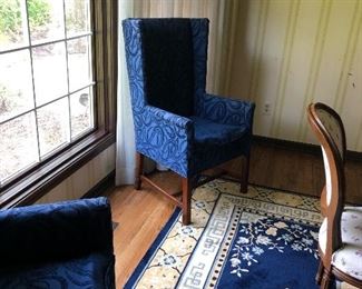 Blue - contemporary styling wingback chairs (25 x 24 x 45) - $200 each or 2 for $375