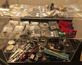 Gold jewelry, David Yurman, Gucci watches, Tiffany pen, baccarat heart necklaces, custom gold and stone rings, high end sterling,