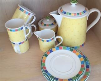 Villeroy & Boch Tea Set "Limone Squares" pattern.