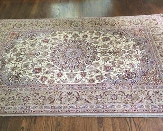 5.5'x7' Tabriz design silk rug.