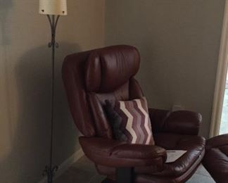 Leather recliner.
