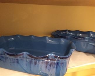 Nice blue casserole dishes.