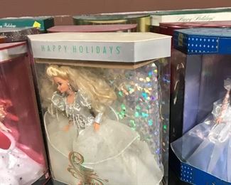 Holiday Barbies from the past 20 years.