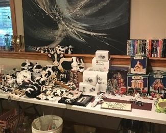 Cow collection dvds department 56 Christmas village Harley Davidson 