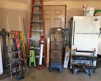 Ladder step stool fridge levels contractors tripods shelving unit 
