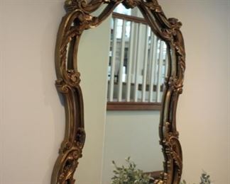 Ornate gilt wall hung mirror, 52"h x 32"w Asking $275