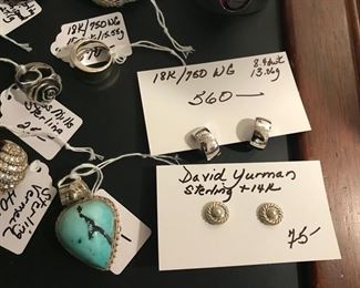 18k gold & David Yurman earrings