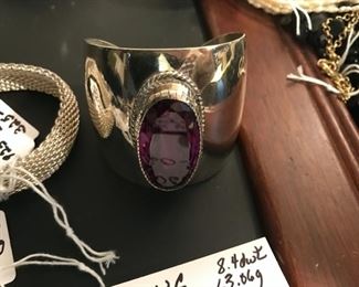 Mexican Two Trees sterling cuff bracelet
