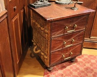 Bauer International faux croc & wicker chest