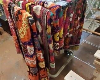 Variety of Suzani's textiles 