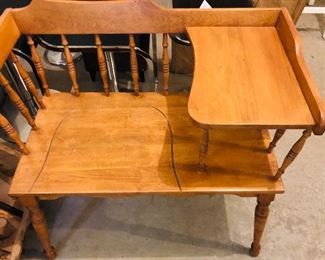 Vintage telephone bench $65. 30.5" wide x 16" deep x 30" high