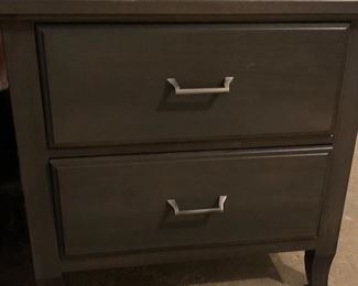 Gray two-drawer night stand 27" wide x 16" deep x 26" high $60.