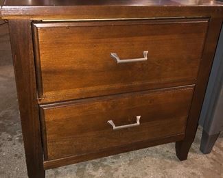 Brown 2-drawer night stand 27" wide x 16" deep x 26" high $60.