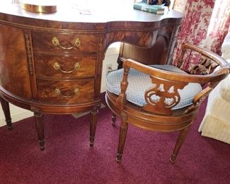 Sensational antique petite desk and swivel chair