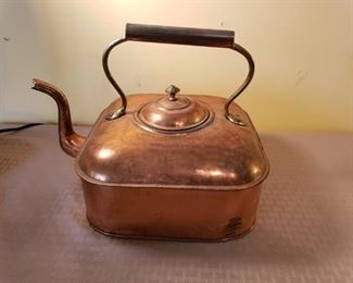Antique copper kettle