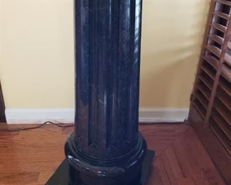 Gorgeous antique black granite fluted column