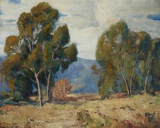1024
Mary Darter Coleman
1893-1956, Los Angeles, CA
Trees In A Landscape
Oil on canvas
Signed lower left: Mary Darter Coleman
25" H x 30" W
Estimate: $500 - $700