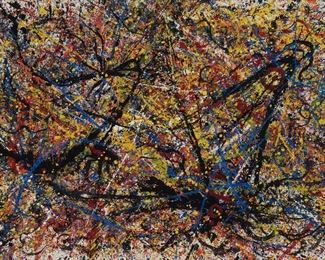 1158
Hendrik Grise
1914-1982, American
Splatter Abstract
Oil on paper under Plexiglas
Signed lower right: Grise
Sight: 25.5" H x 39.5" W
Estimate: $800 - $1,200