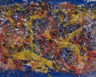 1159
Hendrik Grise
1914-1982, American
Splatter Abstract
Oil on paper under Plexiglas
Signed lower right: Grise
Sight: 25.5" H x 39.5" W
Estimate: $800 - $1,200