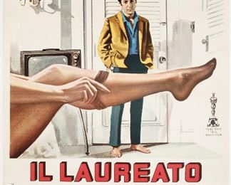 1191
"Il Laureato (The Graduate)"
Movie poster Italian release, 1967
Poster on paper laid to paper under Plexiglas
Directed by Mike Nichols
54.5" H x 40"W
Estimate: $100 - $200