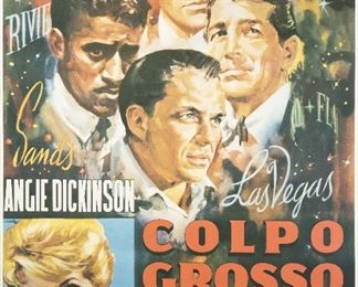 1194
Frank Sinatra "Colpo Grosso (Ocean's 11)"
Movie poster Italian release, 1960
Poster on paper under Plexiglas
Directed by Lewis Milestone
Sight: 53.5" H x 38.5" W
Estimate: $200 - $300