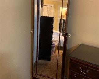 standing adjustable mirror front jewelry box (inside pictured later)