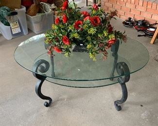 glass oval coffee table