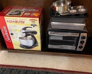 Sunbeam stand mixer, new in box, toaster oven