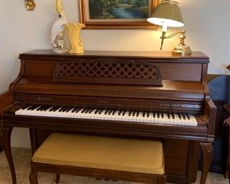 Kimball 1960s "artist console" piano and bench