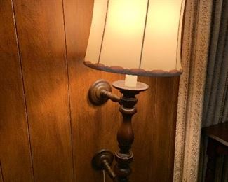 Mid Century Modern wooden wall lamp