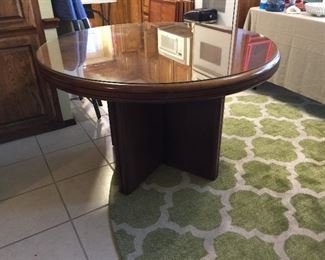 Full view of table, the green and cream rug is also for sale