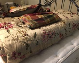 The quilt and the bed skirt