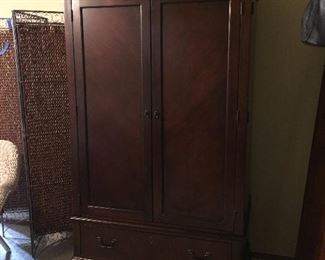 The Armoire with doors closed. Next to the Armoire you can see the panel screen.  Lots more pictures to come!!!