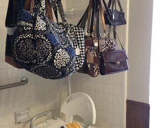 Great purses and bags,  a bath/shower chair health aid.