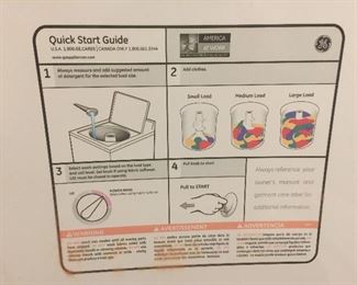 Directions for the washer