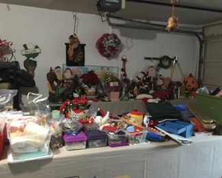 Looking into the Garage, full of seasonal, sewing, tools