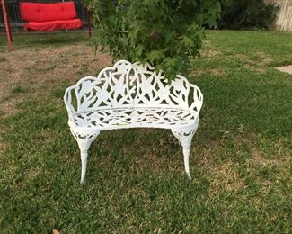 Iron garden bench