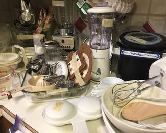 Lots of small appliances, utensils 