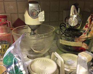 Vintage Kitchen Aid Mixer, vintage Tupperware