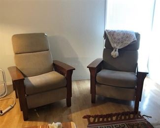 Mission style reclining chairs