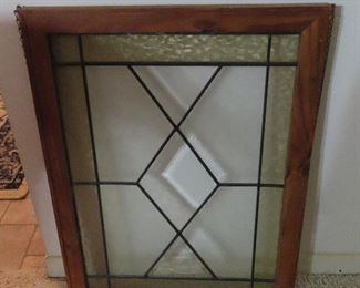 Antique Stain Glass Window Panel