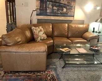 Perfect shape leather sectional 