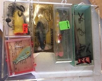 Some of the many vintage lures we have in this collection!